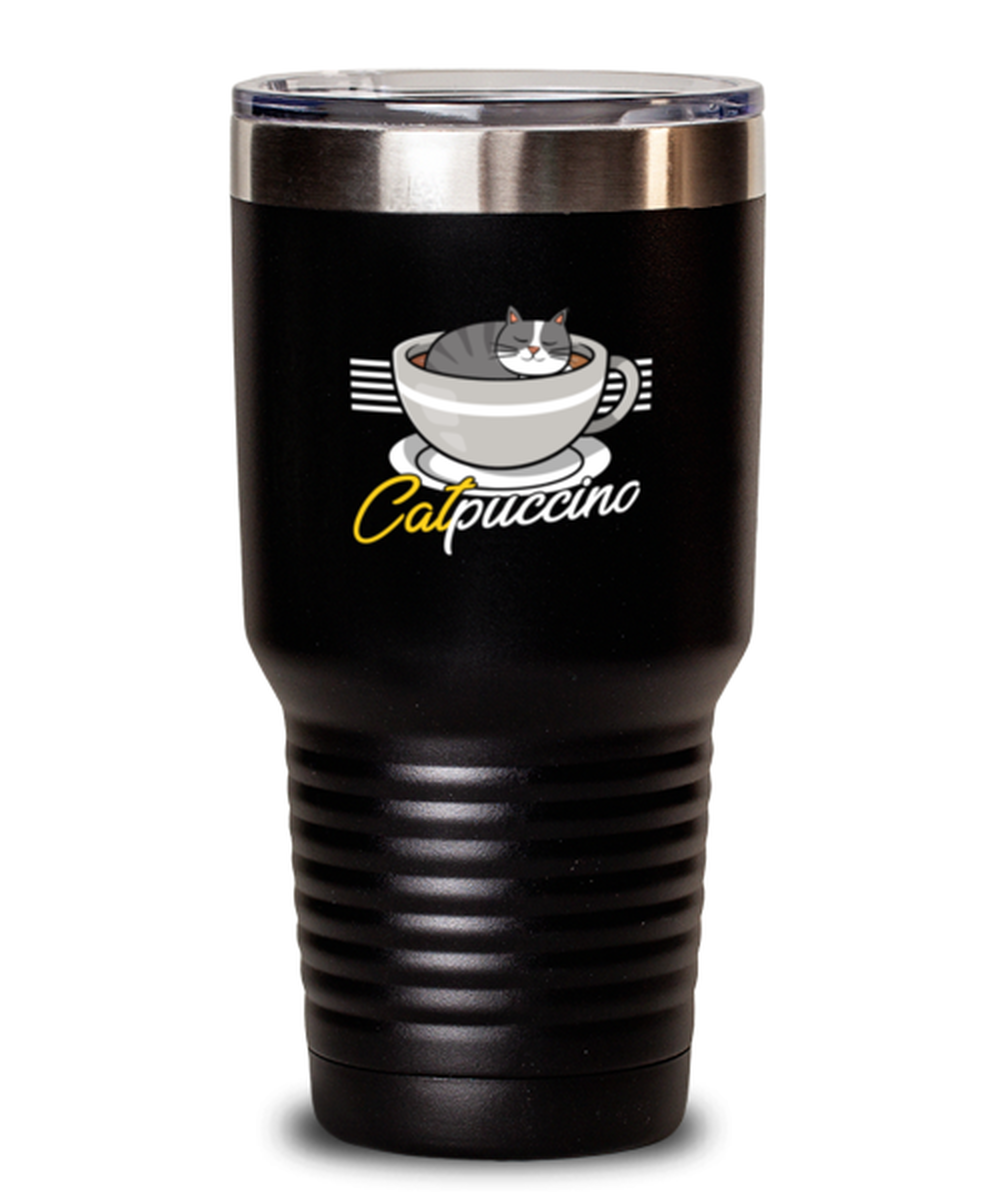 30 Oz Tumbler Stainless Steel Funny Catpuccino