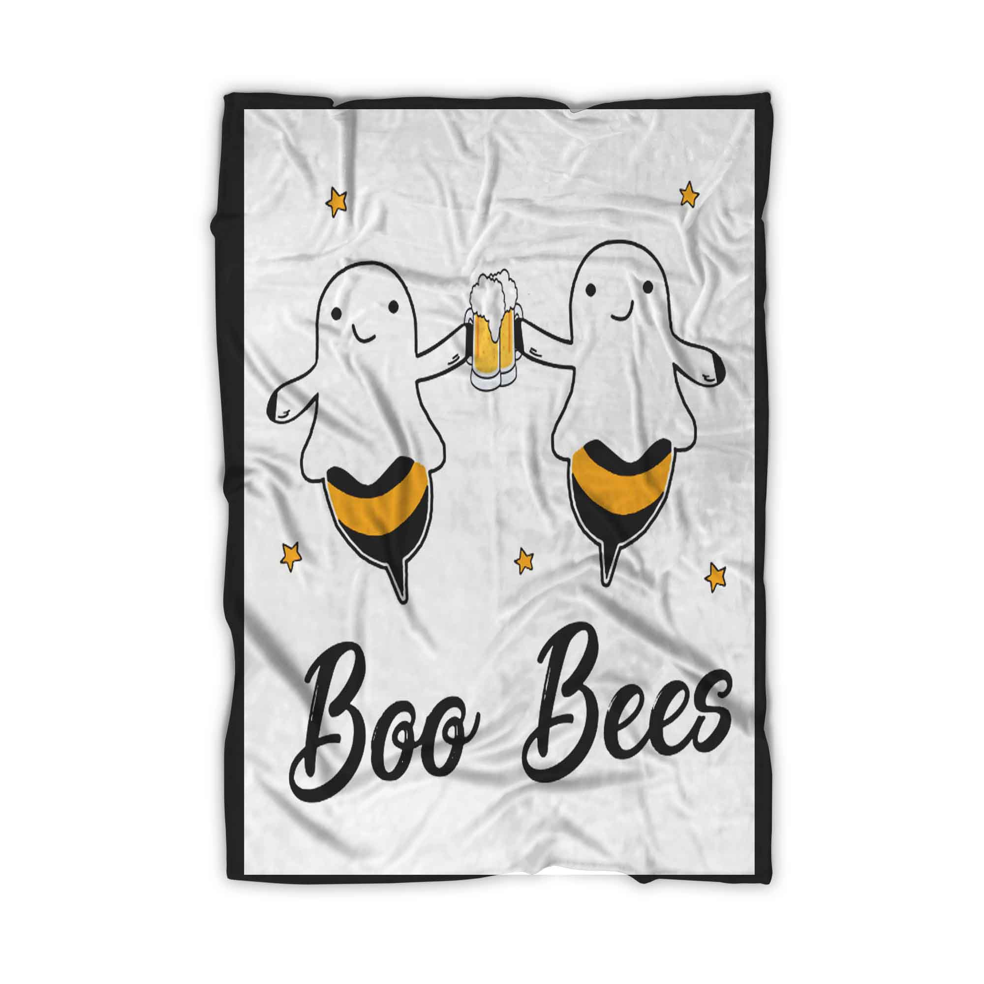 Funny Drink Beer Boo Bees Couples Halloween Blanket