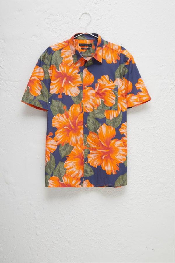 Wela Orange Flowers Hawaiian Shirt