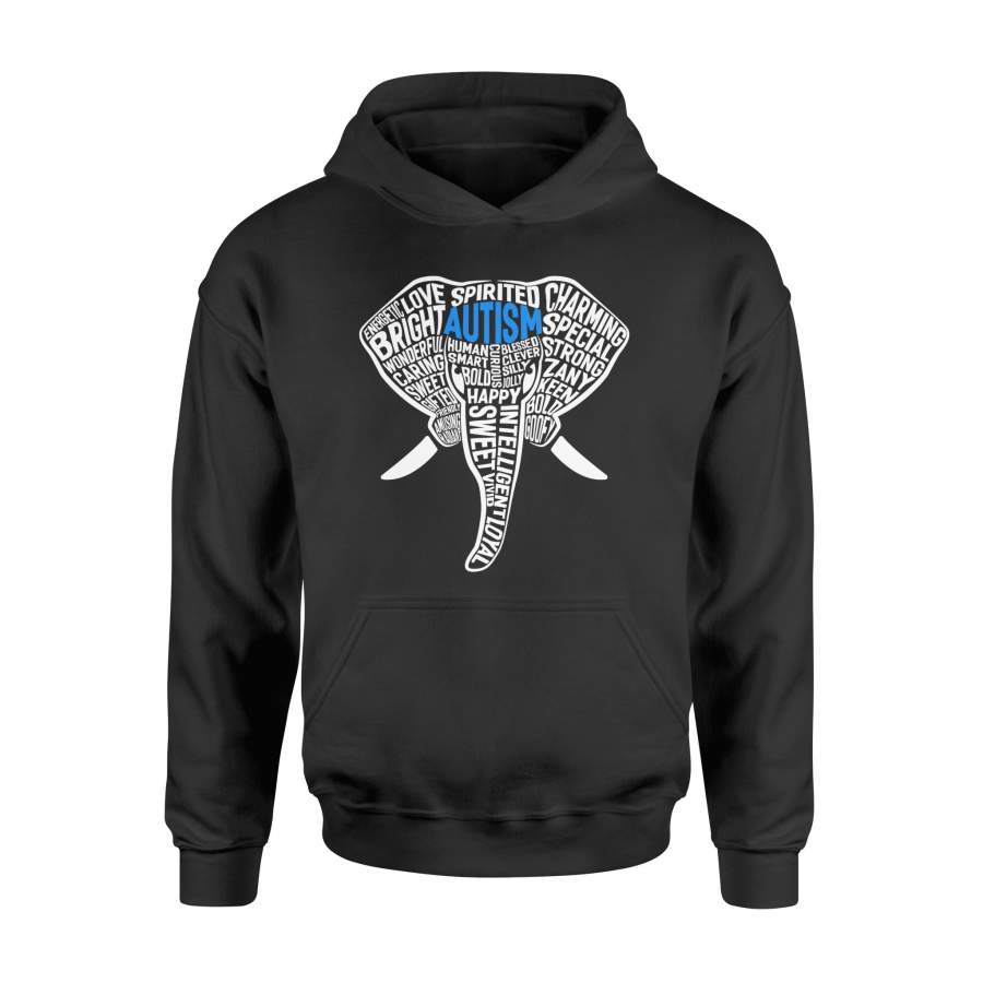 Autism Elephant Make Up Words Hoodie | Autism Awareness Shirt