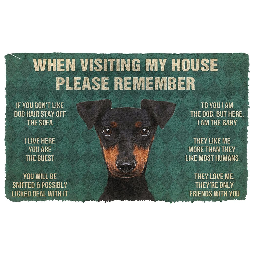 Gearhumans  GearHuman 3D Please Remember Manchester Terrier Dogs House Rules Doormat