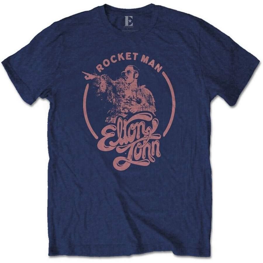 Details About Elton John ‘Rocketman Circle Point’ (Navy Blue) T-Shir …