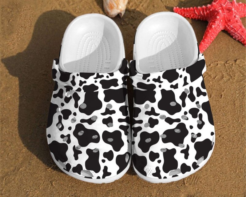 Cow Pattern Skin Dairy Farmer Cattle Lovers Rubber clog Shoes Comfy Footwear