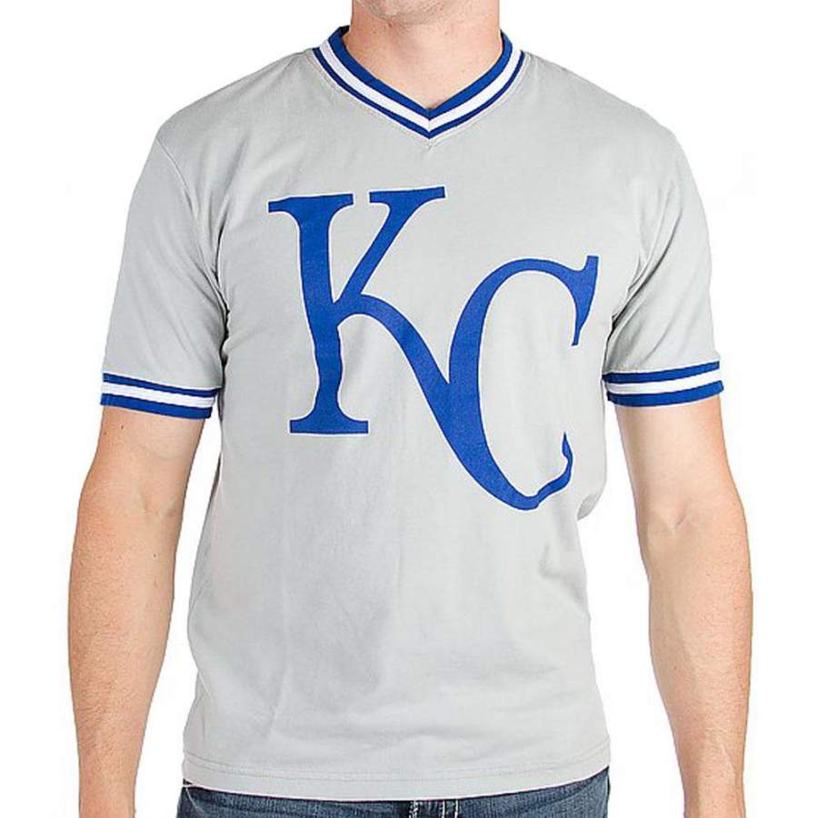 Kansas City Royals – KC Logo Eephus V-Neck Adult Jersey T-Shirt