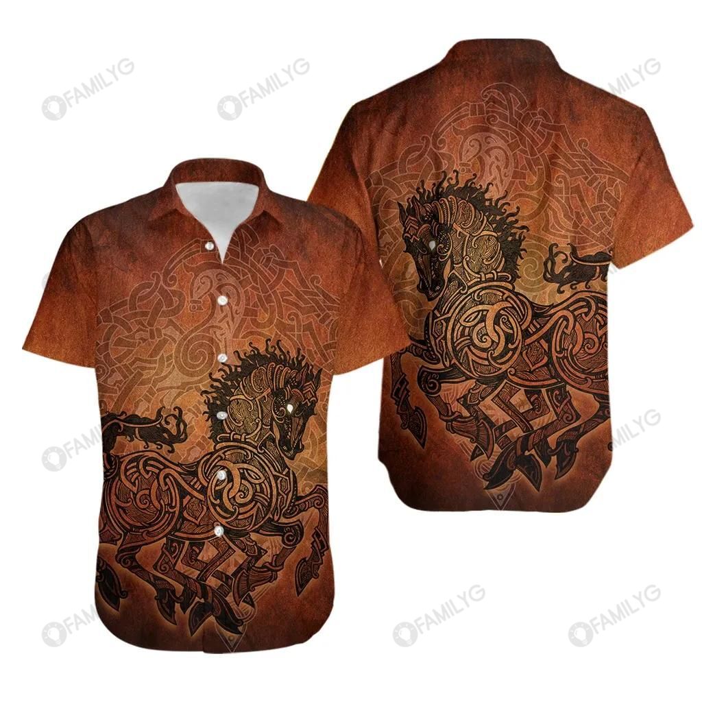 Viking Shirts – Nordic Viking Sleipnir Colorful Unique – Viking Hawaiian Shirt Summer Hawaiian For Men, Women, Couple