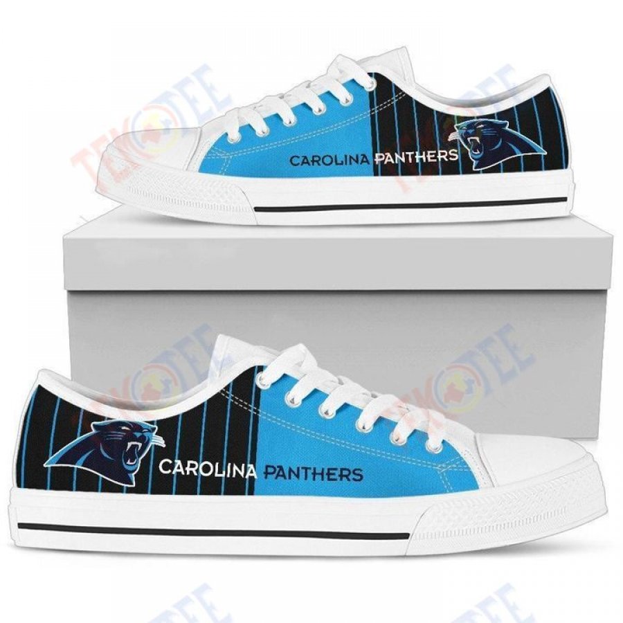 Mens Womens Simple Design Vertical Stripes Carolina Panthers Low Top Shoes Custom Print Footwear Converse Sneakers TMT390