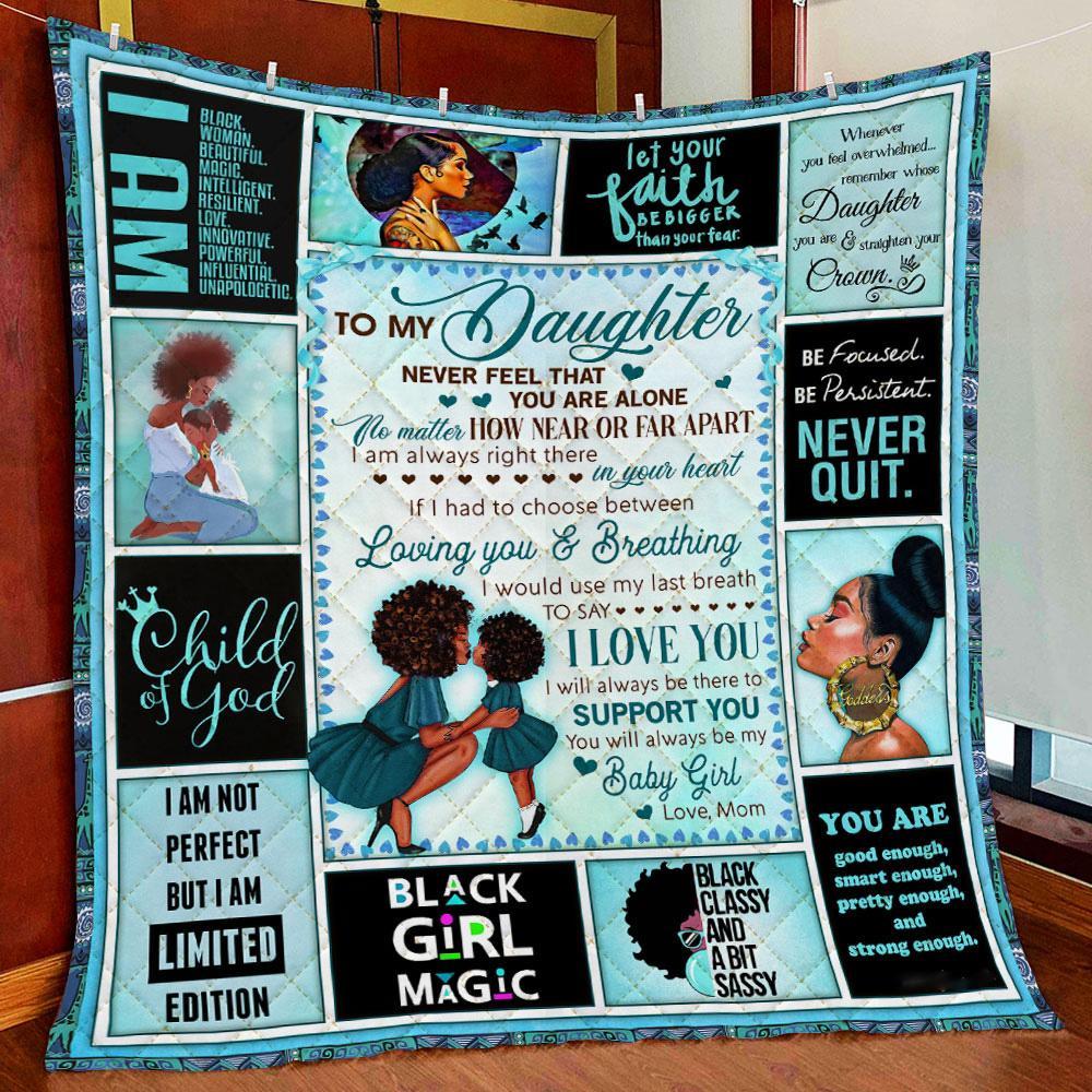 To My Daughter Blanket From Mom Always Support You Black Woman Fleece Blanket Unique Gifts