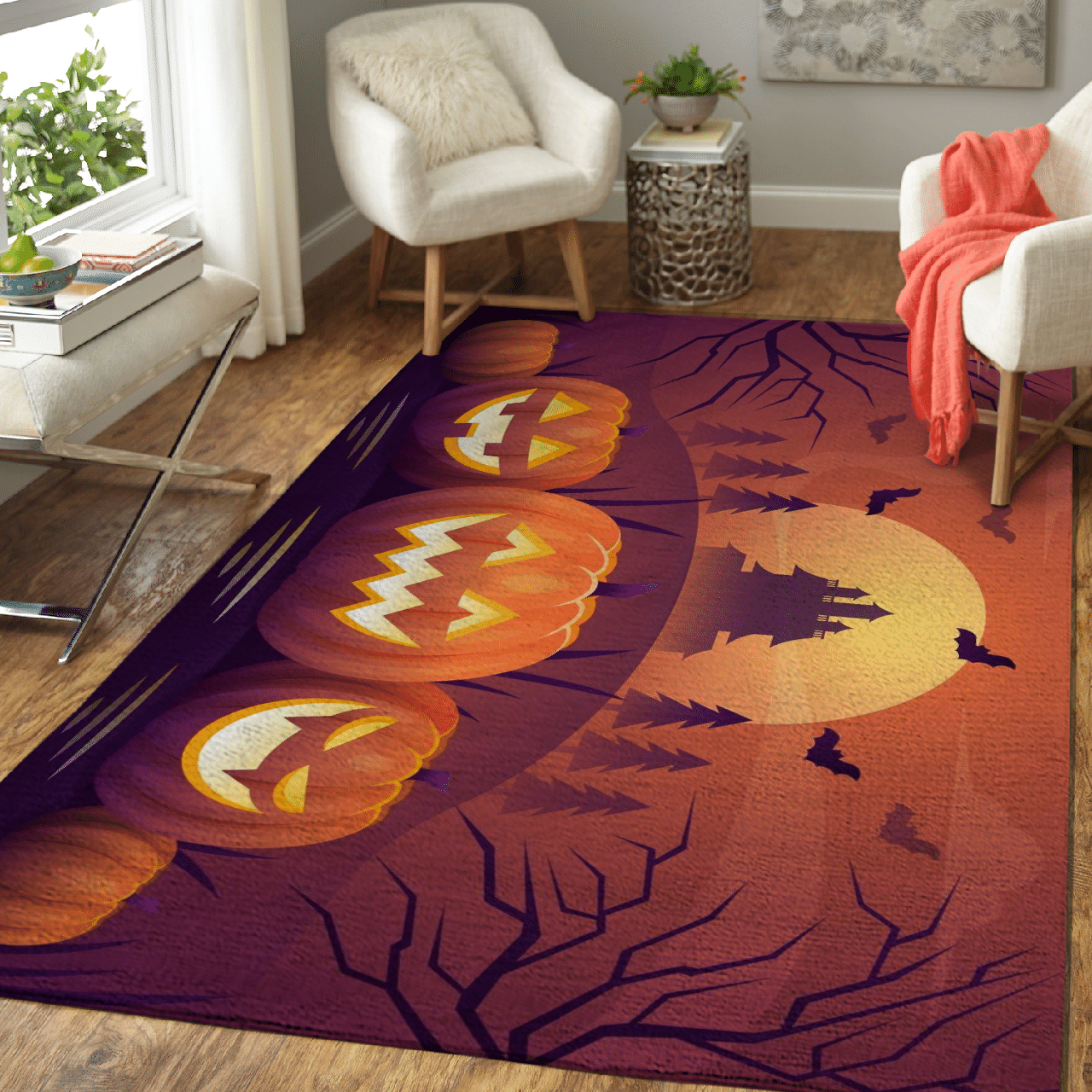 Halloween pumpkin rug HLO 26