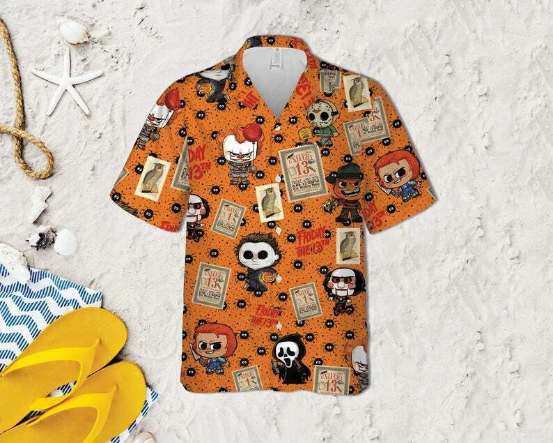 Chibi Characters Halloween Unisex Hawaii Shirts Ha402