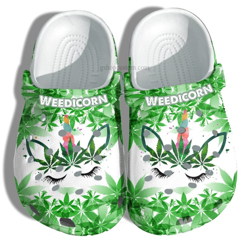 Weedicorn Funny Unicorn Weed Shoes – Unicorn Funny Shoes Croc Clogs Gift Women