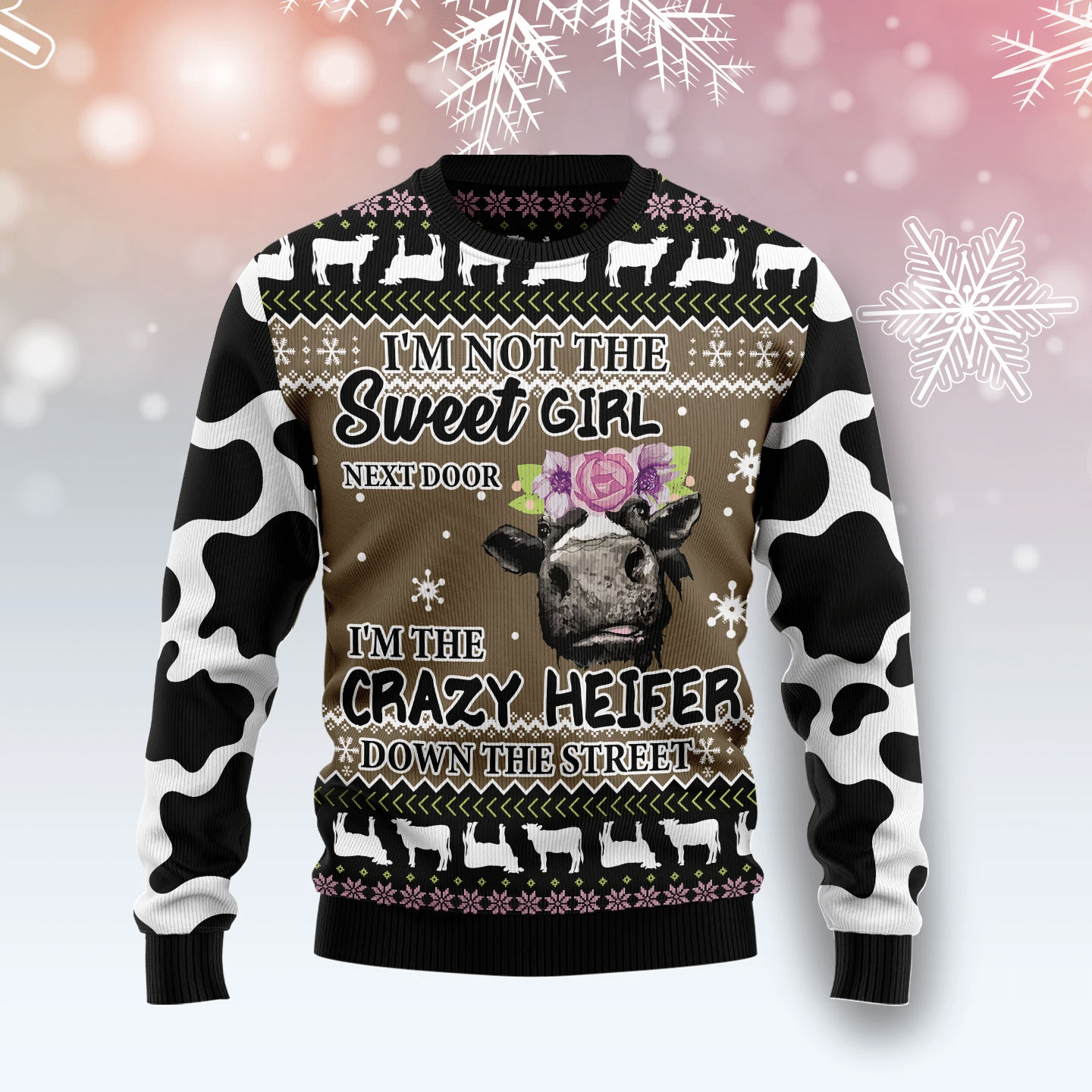 The Crazy Heifer Christmas Ugly Sweater