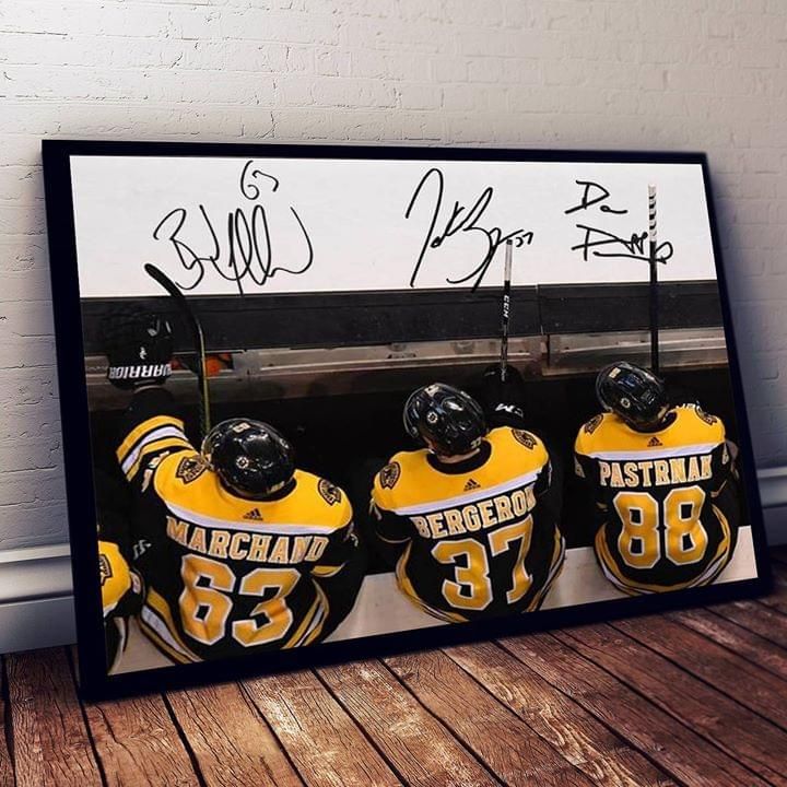 Marchand bergeron pastrnak boston bruins legends signed for fan poster poster canvas poster canvas