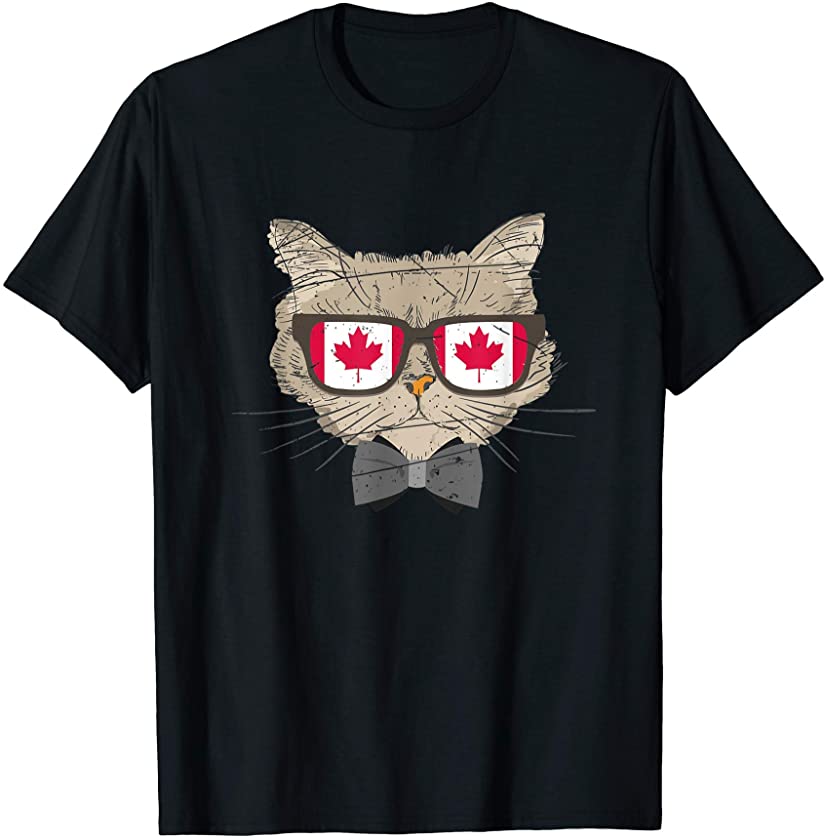 Pet Parent Gift Cute Animal Canadian Maple Leaf Cat Canada T-Shirt