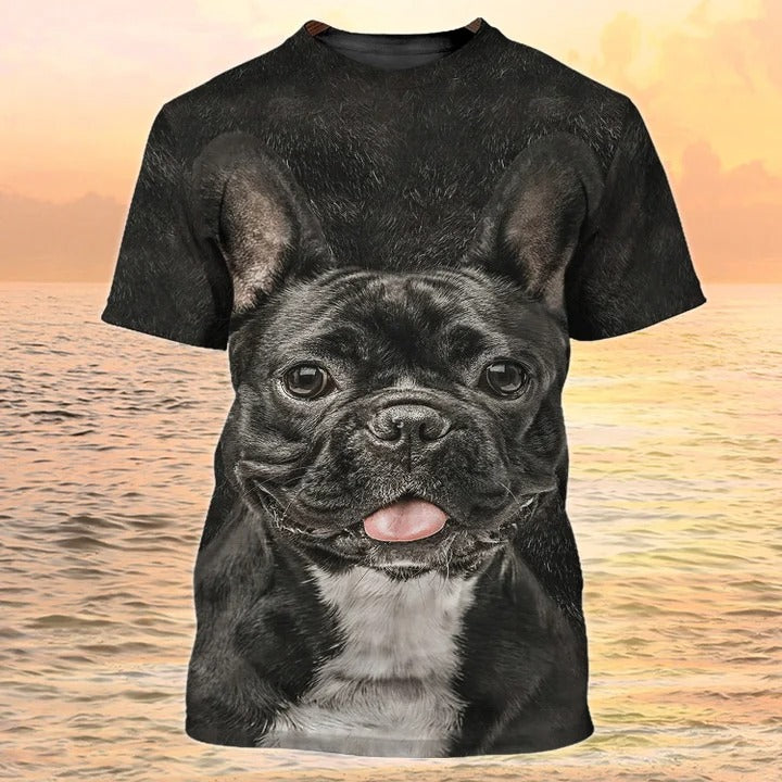 3D Print French Bulldog T Shirt, Bulldog Shirt Men Women, Love Dog Shirt