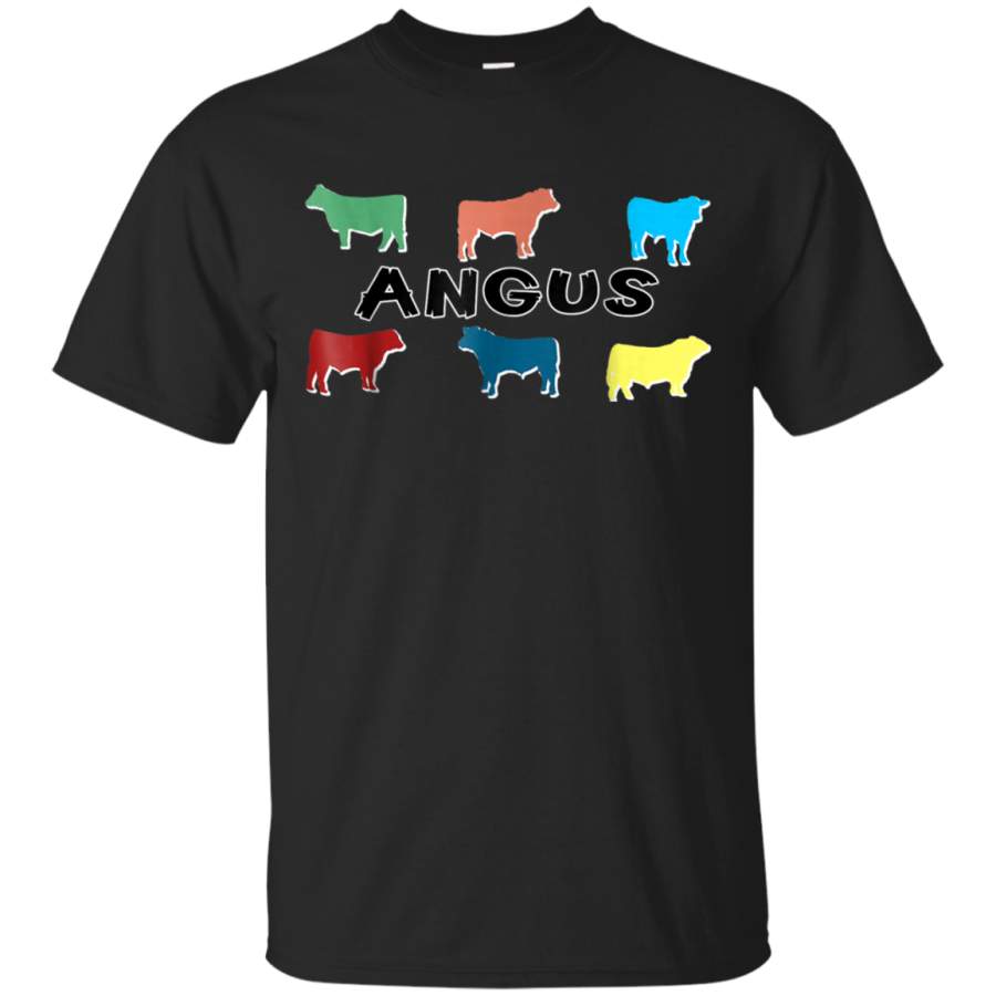 AGR Angus T-Shirt Cow Farm Farmer Beef Black Bovine