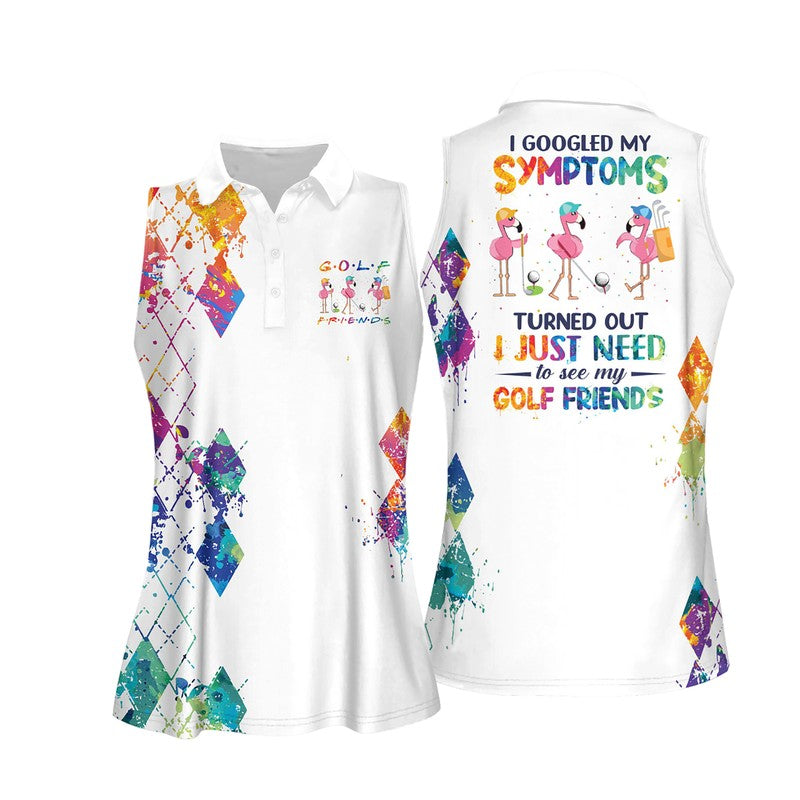 Watercolor Golf Women Sleeveless Polo Shirt, Golf Shirt For Women, Gift For Golf Lover