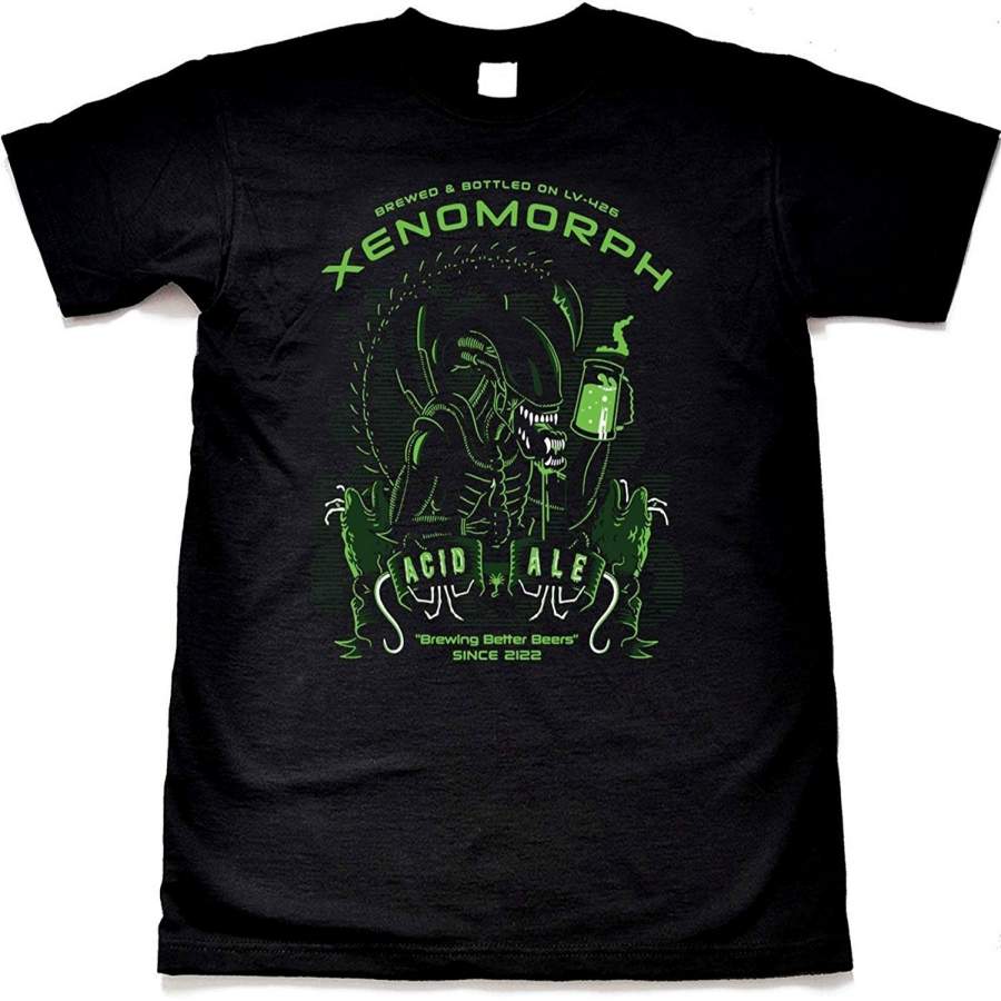 Xenomorph Alien Acid Ale Men’s Comedy TShirt Cotton Short Sleeve Black Men’s Funny T Shirt