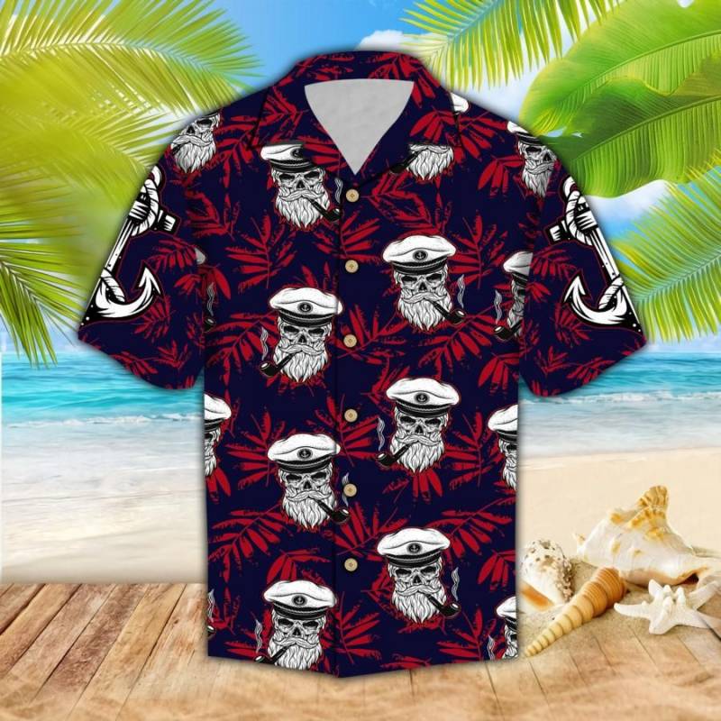 Skull Old Navy Hawaiian Shirt Ha66431