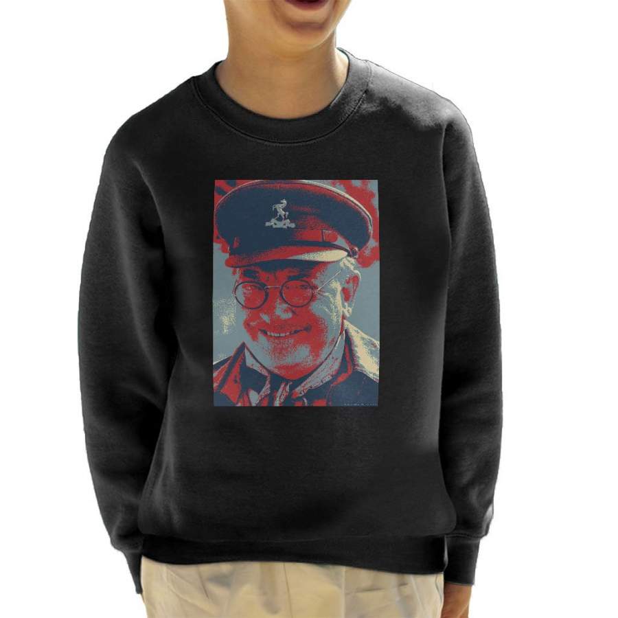 Dads Army Captain Mannering BBC Poster Style Kid’s Sweatshirt