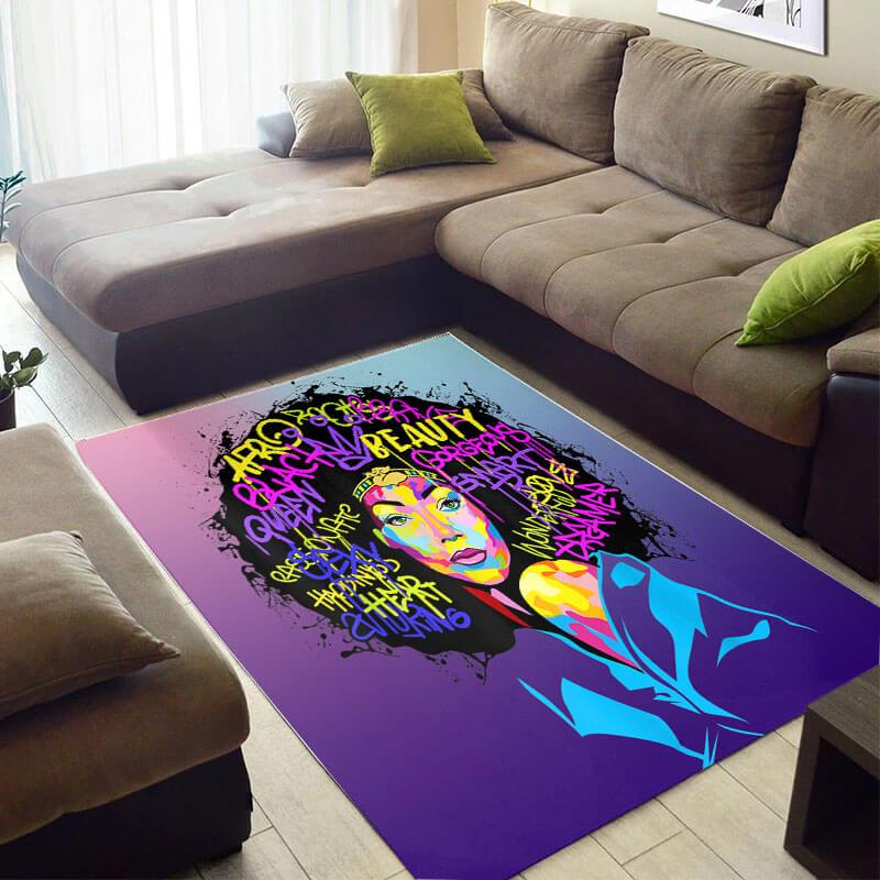 Trendy African Style Rugs Pretty African American Black Art African Lady African Themed Carpet African House Decor WBG4122