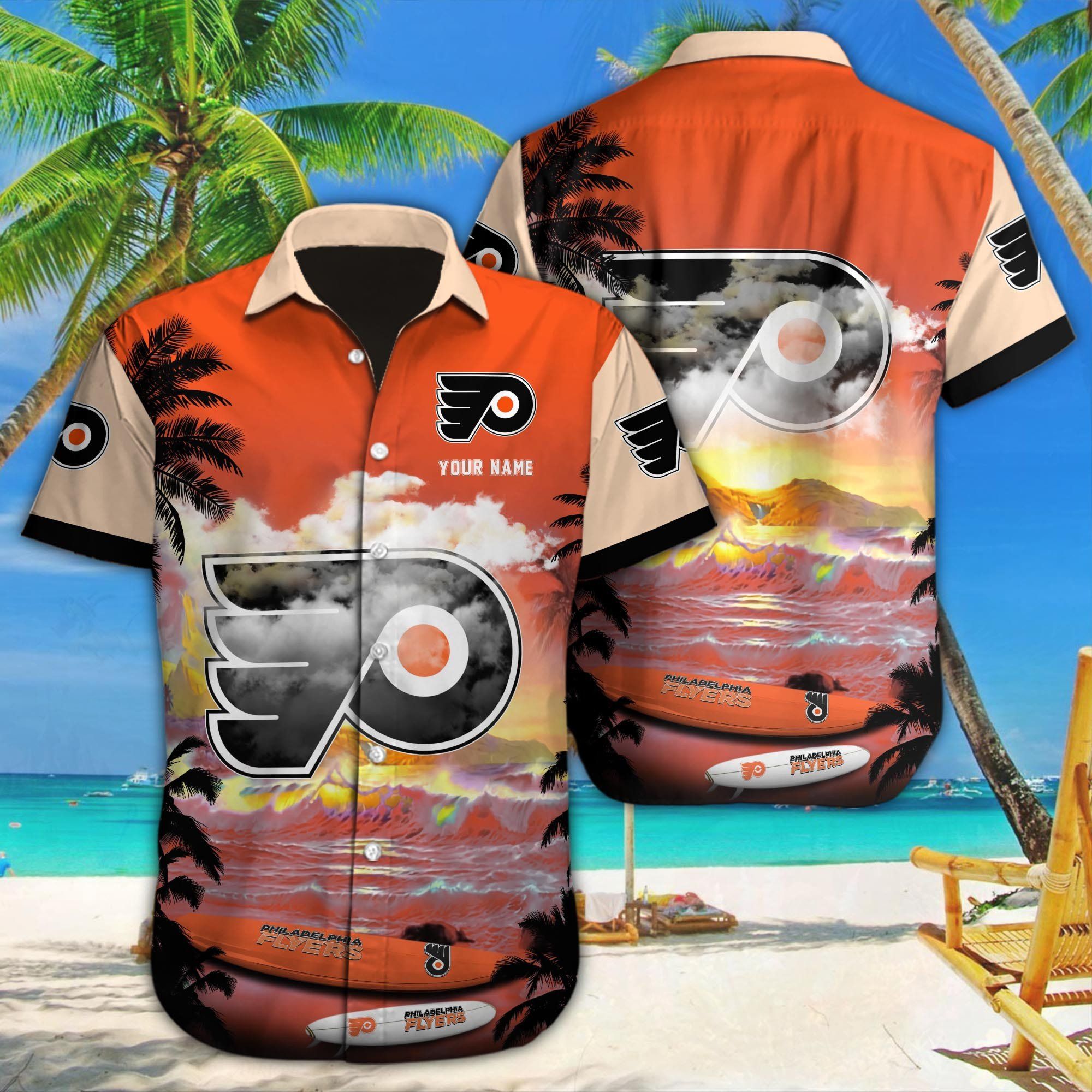 Philadelphia Flyers Heartbeat In Hawaiian Custom Threads