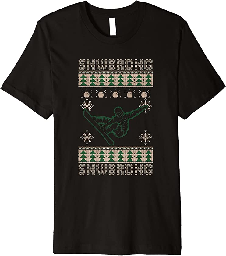 Ugly Christmas Snowboarder Snowboard Santa Claus New Year Premium T-Shirt