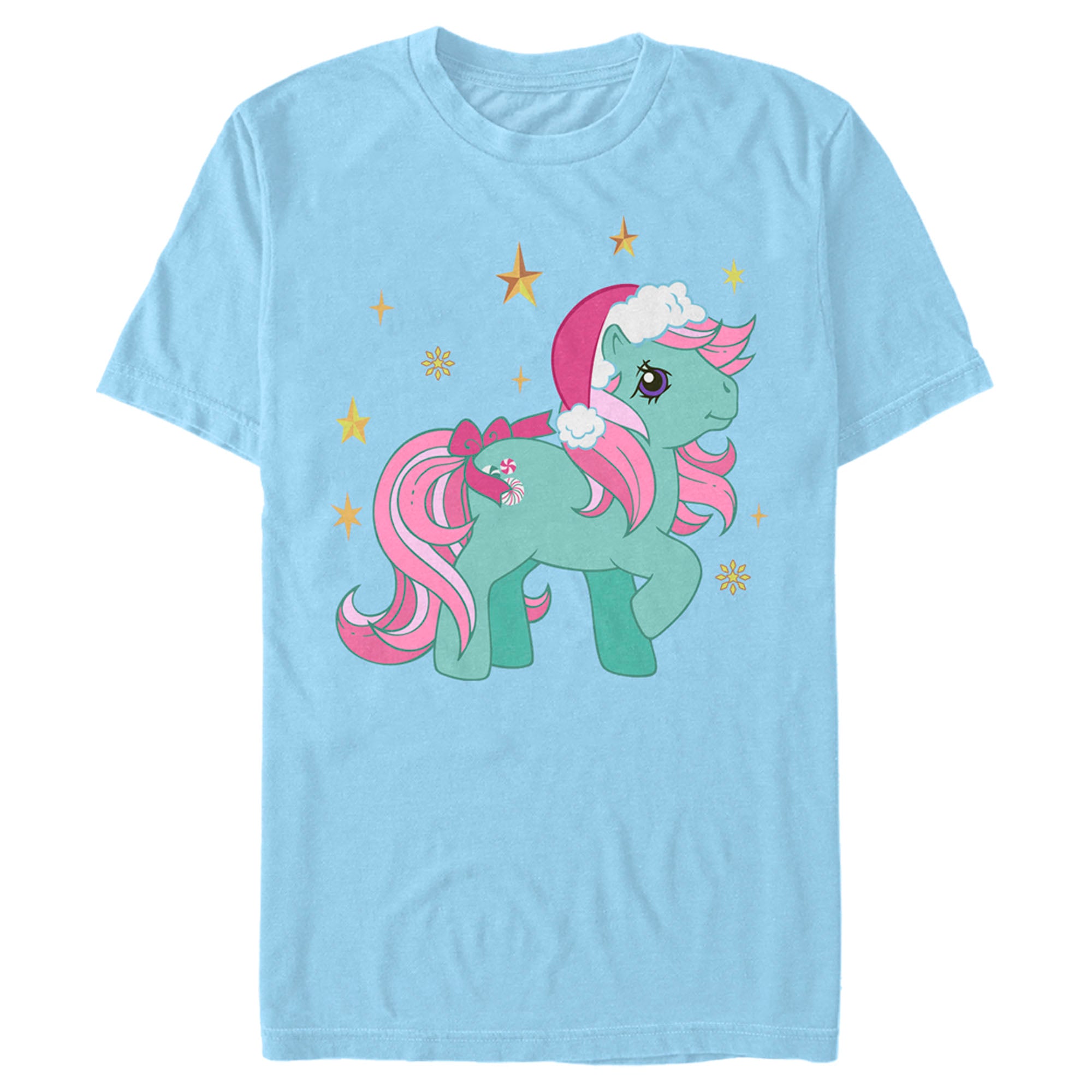 My Little Pony Men’S Christmas Minty Gold Stars  T-Shirt