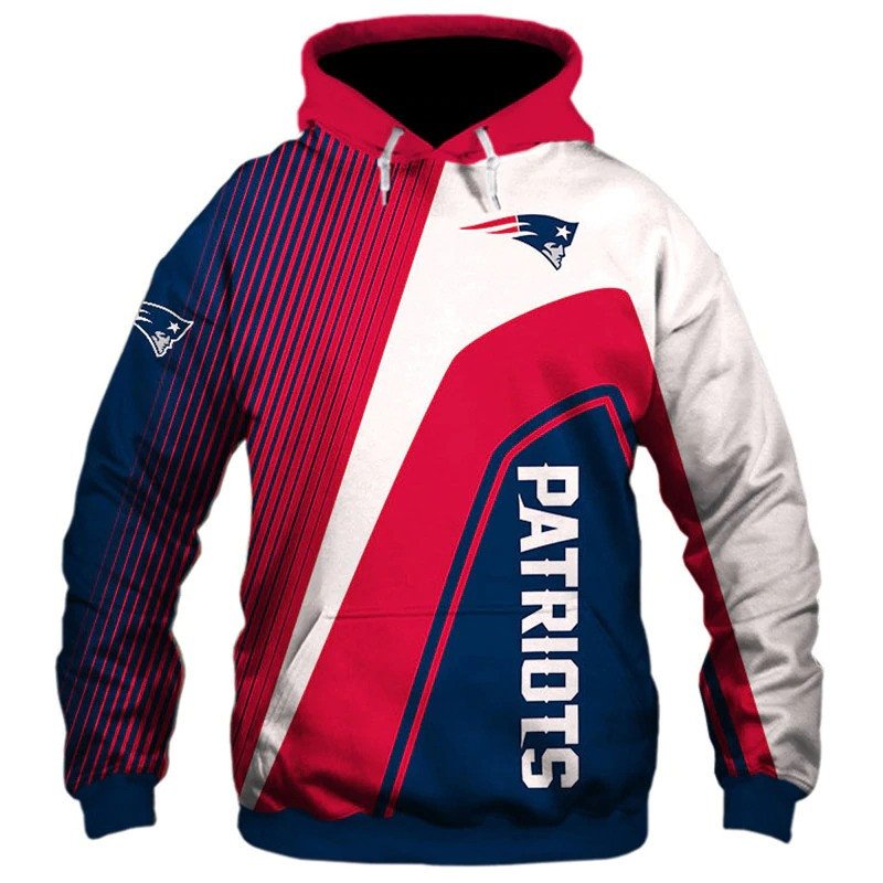 New England Patriots Stripes 84 Unisex 3D Hoodie Gift For Fans