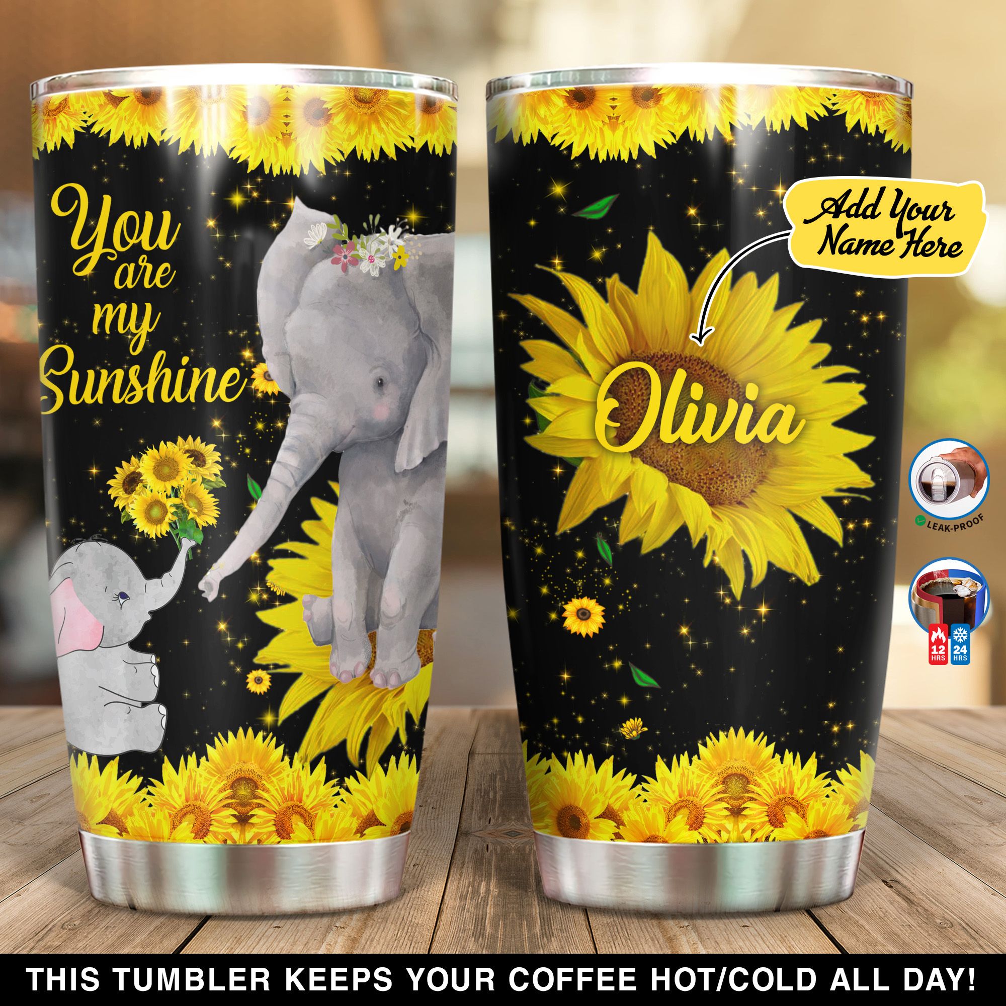 Personalized Elephant You Are My Sunshine NI1003005YF Tumbler