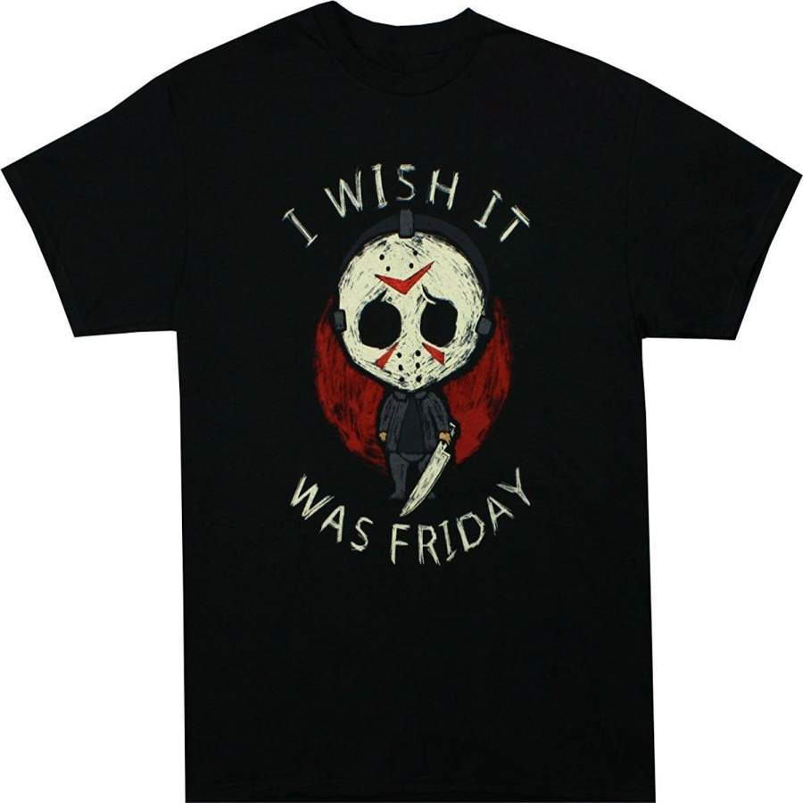 YPS Fashion Men’s T-Shirt Friday The 13th Jason Wish It Was Friday Men’s Cotton Shirt Funny Shirts