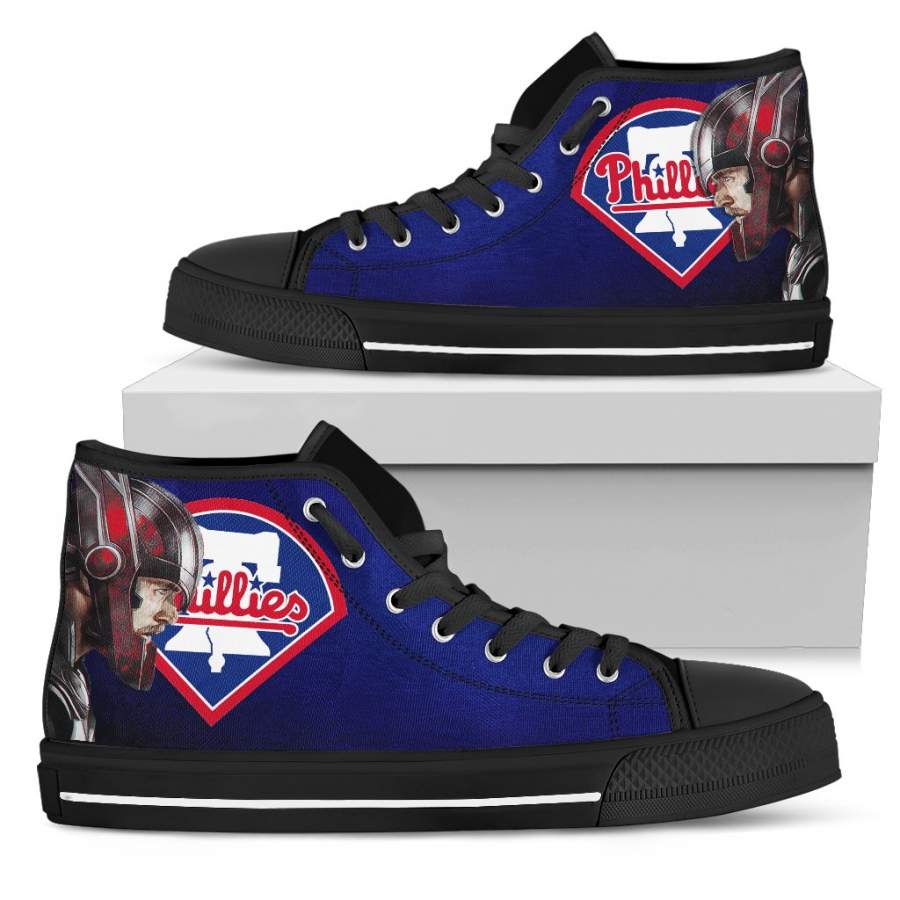 Thor Head Beside Philadelphia Phillies High Top Shoes