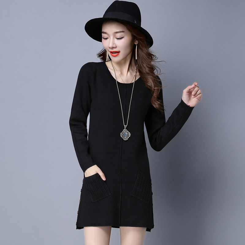 Women O-Neck Knitted Sweaters 2021 New Spring Autumn Long Sleeve Loose Elastic Female Pullover Solid Dress Femmes Clothing alx