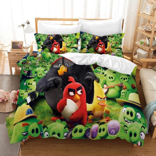 Angry Birds 4 Duvet Cover Pillowcase Home Decor 3D Bedding Set Decor 1423