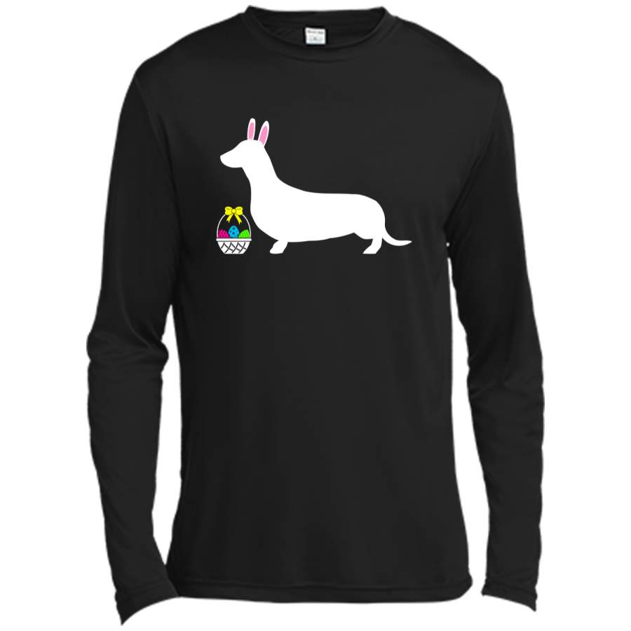 Dachshund Easter Bunny Dog Silhouette T-Shirt Long Sleeve Moisture Absorbing Shirt