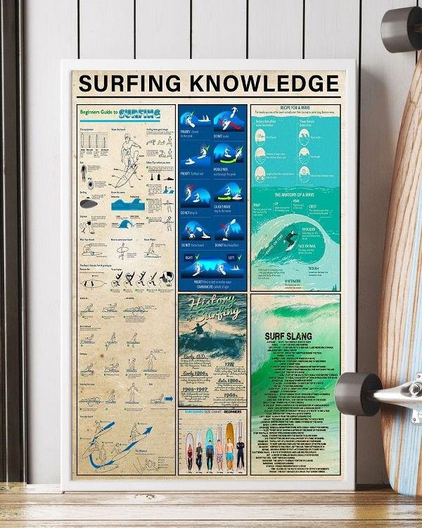 Surfing knowledge desdirect2 store in the bathroom print Home Living Room Wall Decor Vertical Poster Canvas G95