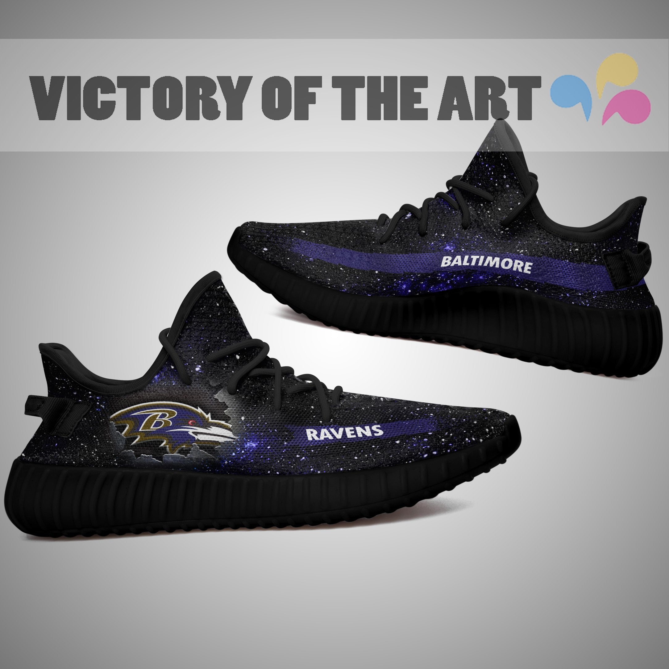 Art Scratch Mystery Baltimore Ravens Yeezy Shoes