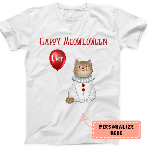 Personalized Cat Happy Meowloween Halloween Premium Shirt