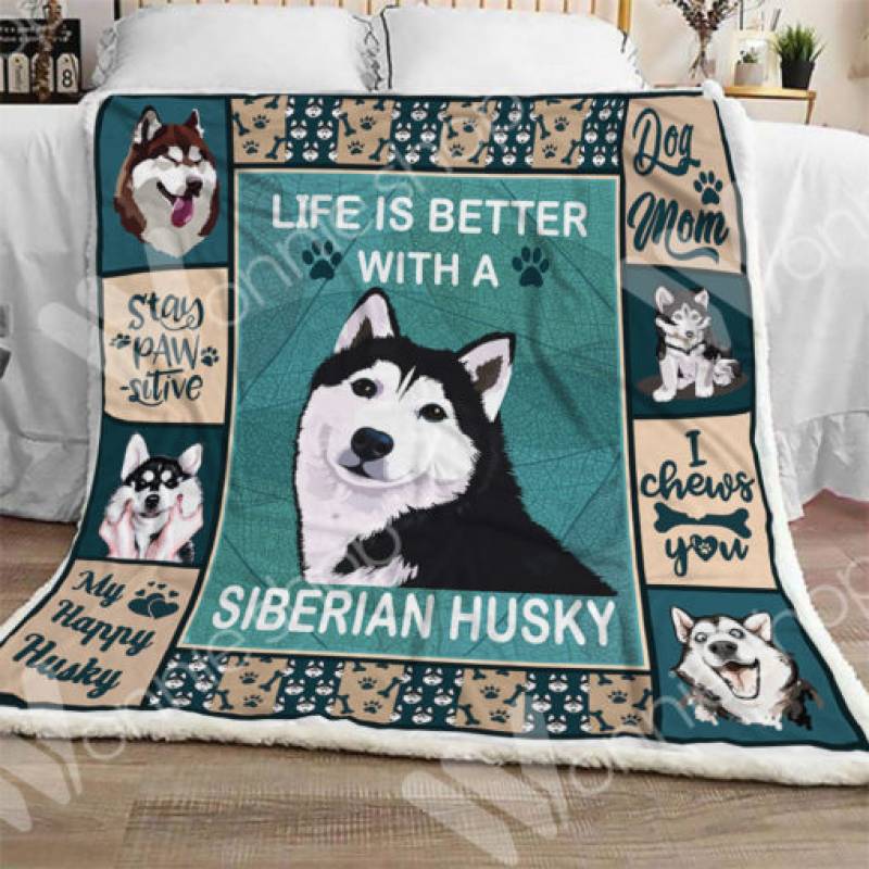 Siberian Husky Dog Sherpa Blanket OCT1502 76O49