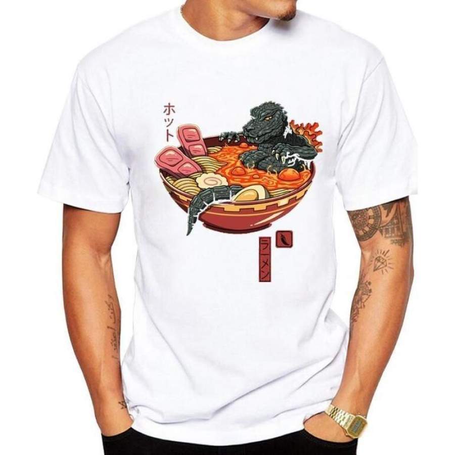 2019 New Men Fashion funny t shirts Spicy ramen Printed T-Shirt Short Sleeve Tee Hipster Cool Tops