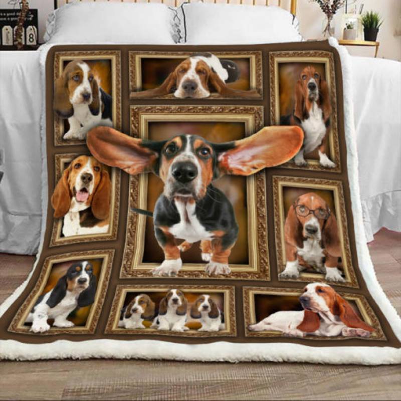 Basset Hound Dog Sherpa Blanket DCB2403 95O41