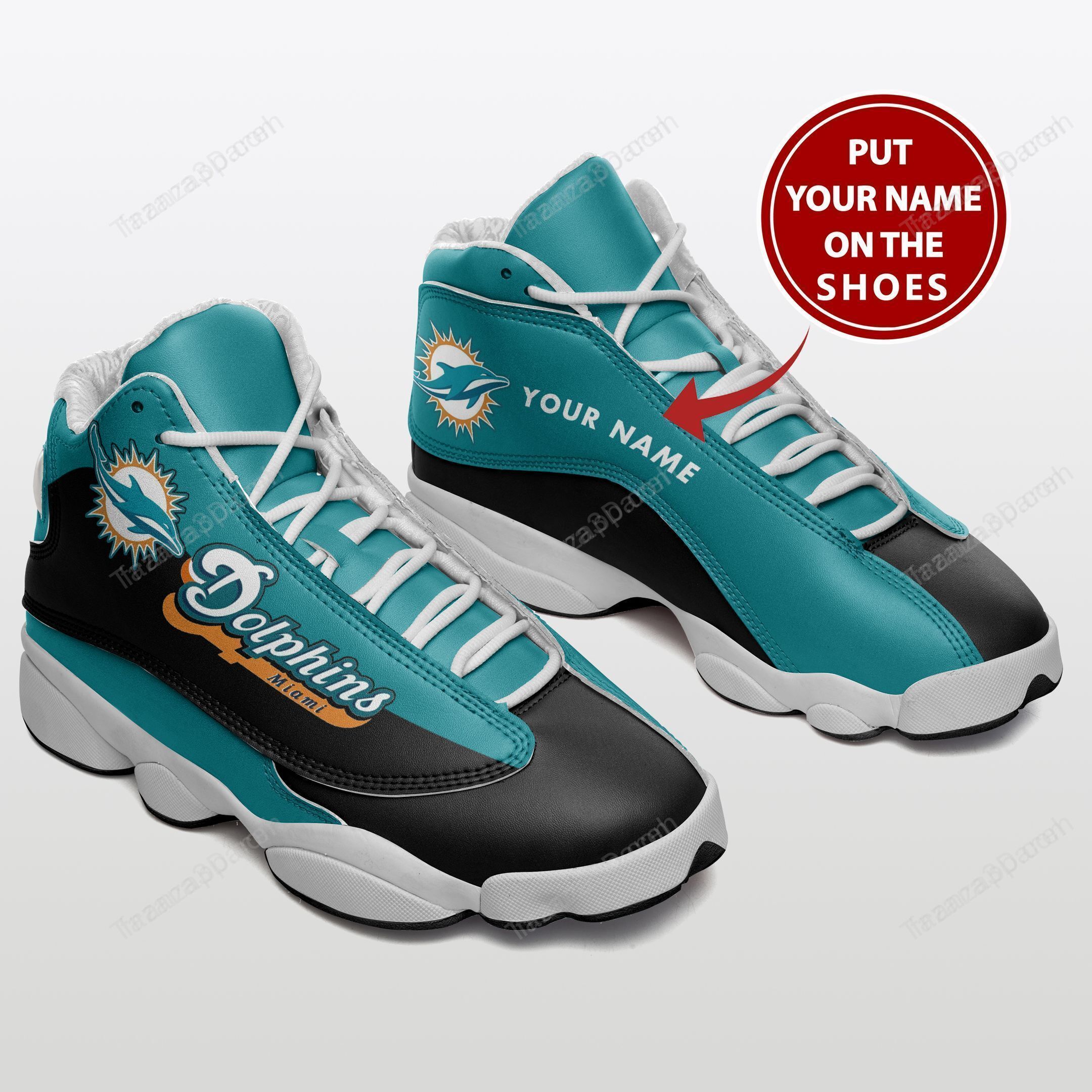 Miami Dolphins Personalized Air Jd13 Sneakers 007