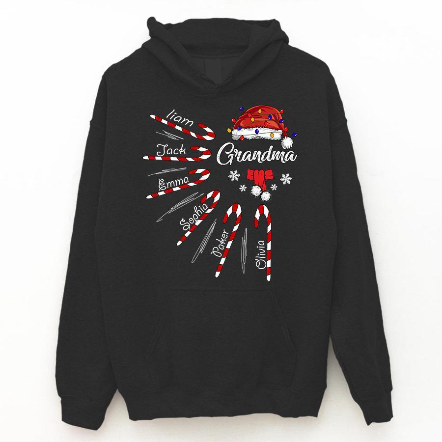 Personalized Hoodie Grandma – Candy Christmas Gift Unisex T-shirt Hoodie Plus Size S-5xl