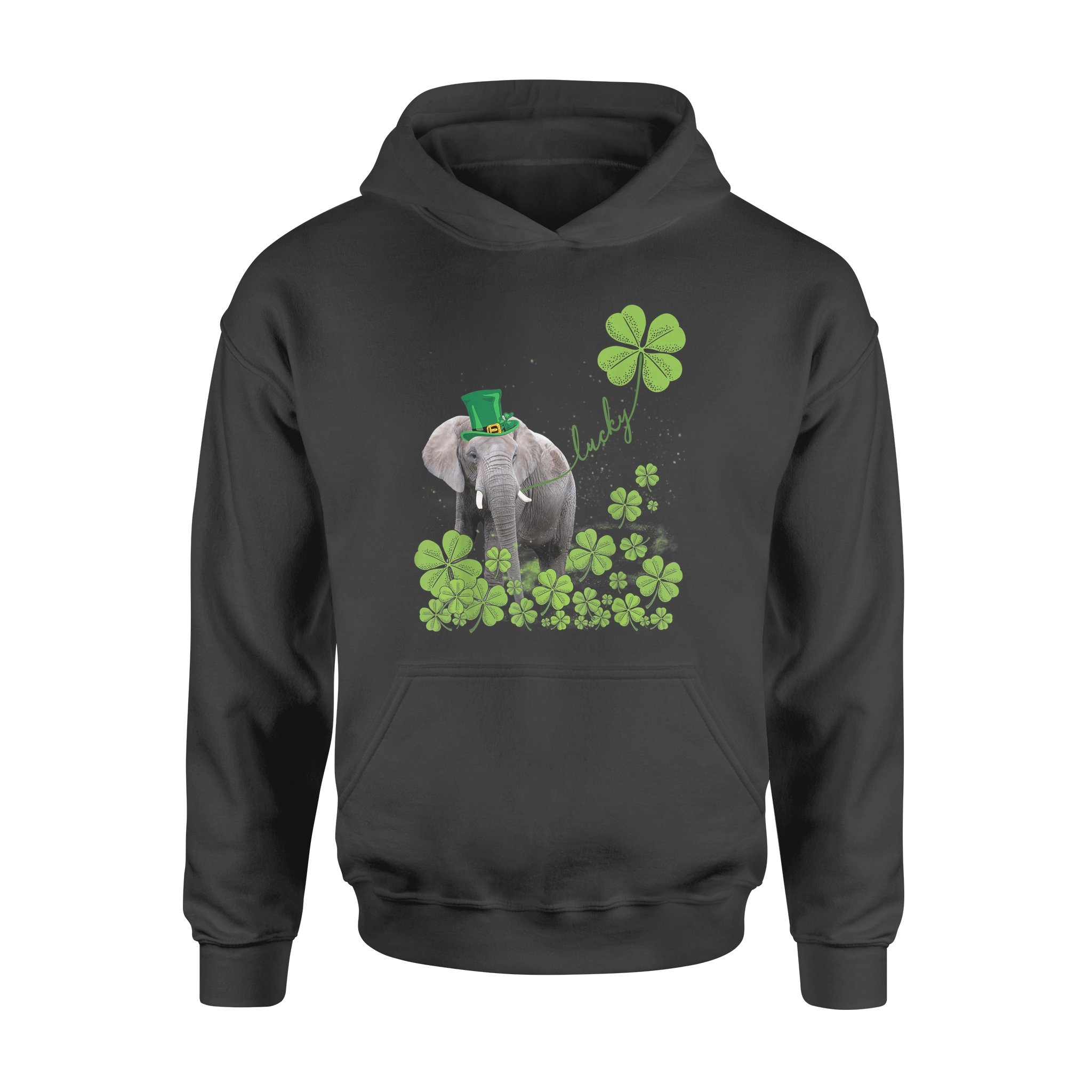 Lucky Elephant Shamrock St Patrick’s Day – Standard Hoodie