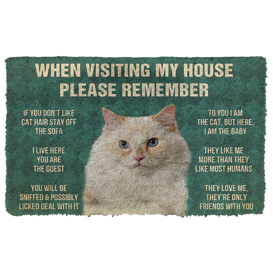 Gearhumans  Gearhuman 3D Please Remember Ragamuffin Cats House Rules Custom Doormat