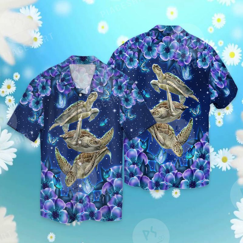 Sea Turtle Swimming In Blue Ocean Full Print Hawaii Shirt Ha1658