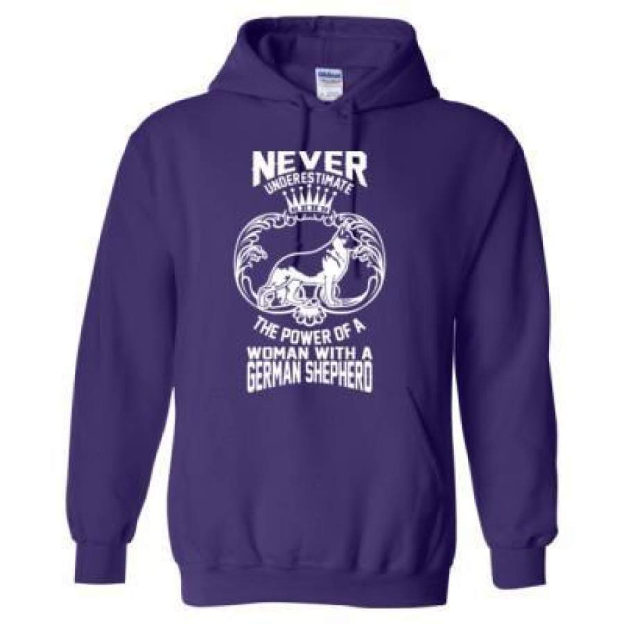 AGR Never Underestimate Power Of A Women With German Shepherd – Heavy Blend™ Hooded Sweatshirt