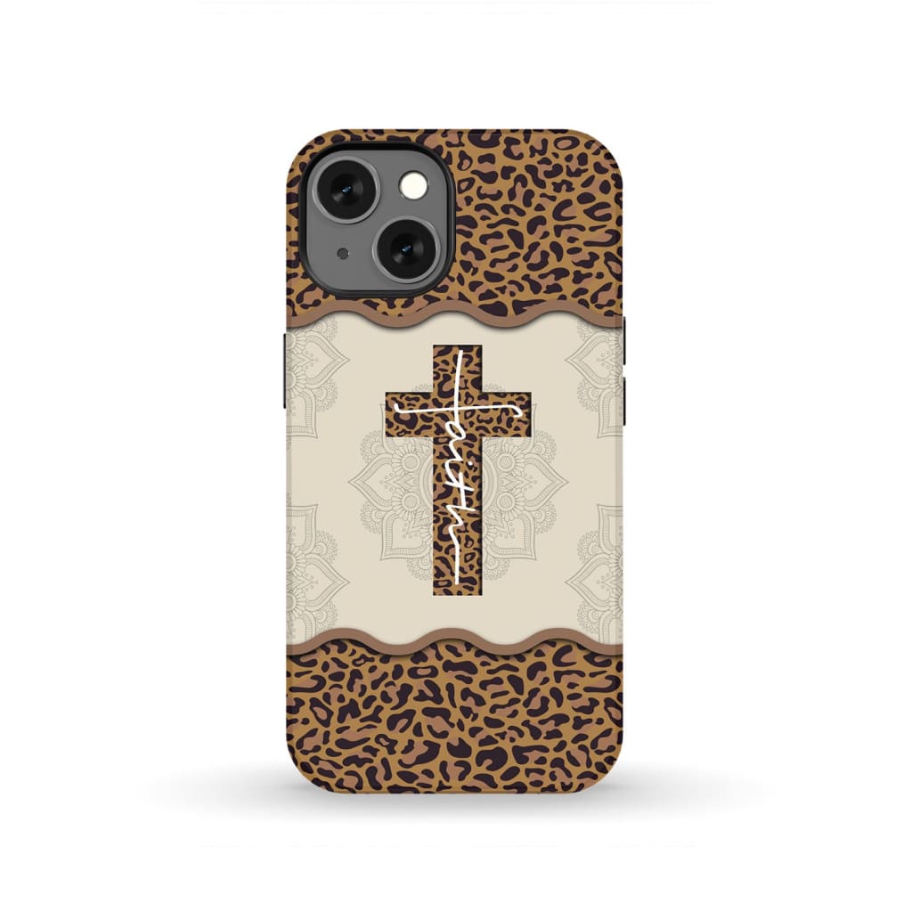 Faith Cross Leopard Christian Phone Case – Tough Case