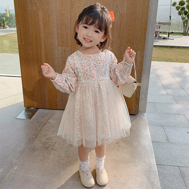 2022 spring new girls dresses children western floral dresses princess dresses Birthday Vestido alx