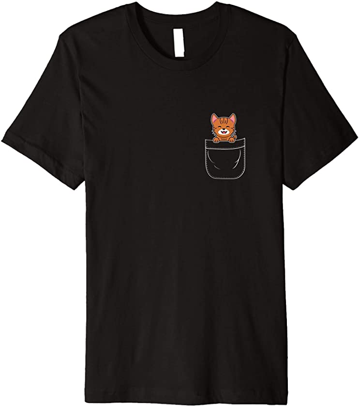 Cute Orange Tabby Cat Kitten in Pocket Premium T-Shirt