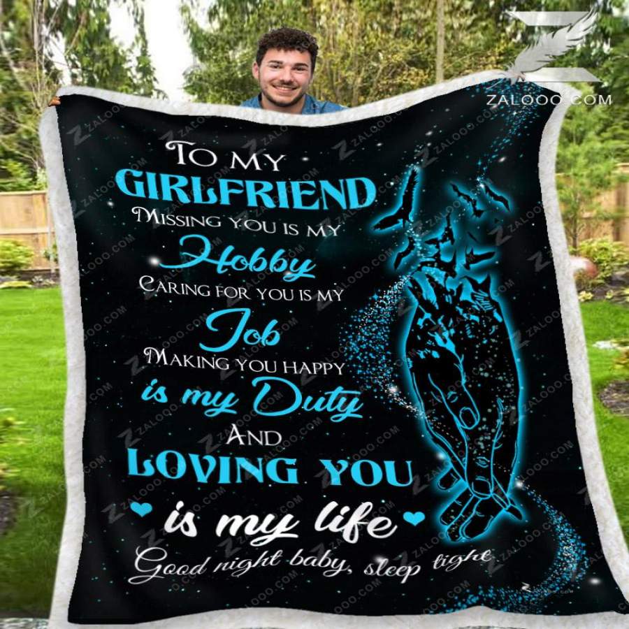 Zalooo – Custom Fleece Blanket – To My Girlfriend – Valentine Gift – Loving you is my life